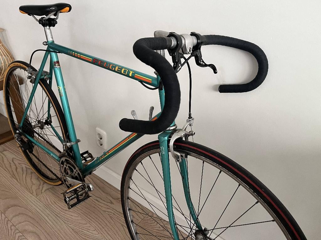 retroracer peugeot 56cm 10v barnfind 45y old RIJKLAAR groen, 28 inch, Gebruikt, 53 tot 57 cm, Ophalen