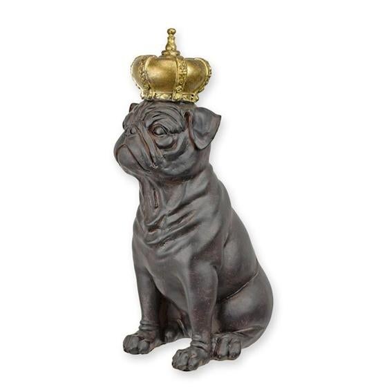 Bulldog met kroon 28,7x17x11, Verzenden
