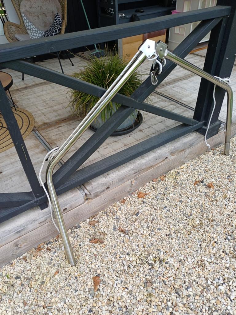 Set RVS Davits 60 x 90, Watersport en Boten, Bootonderdelen, Ophalen of Verzenden, Zo goed als nieuw, Motor en Techniek, Motorboot