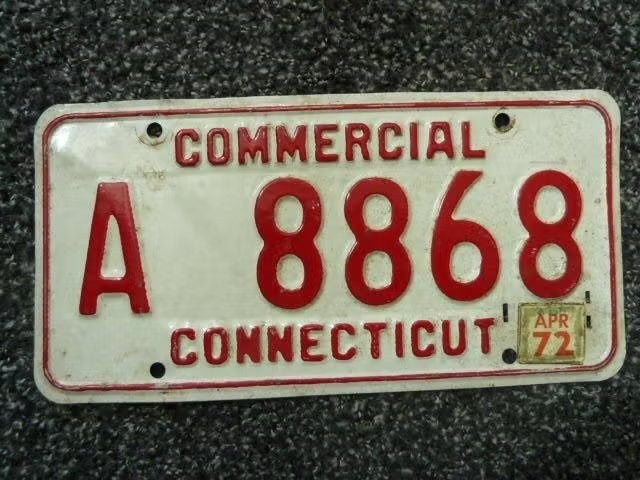 Kentekenplaat licenseplate Connecticut 1972 USA, Verzenden, Gebruikt, Auto's