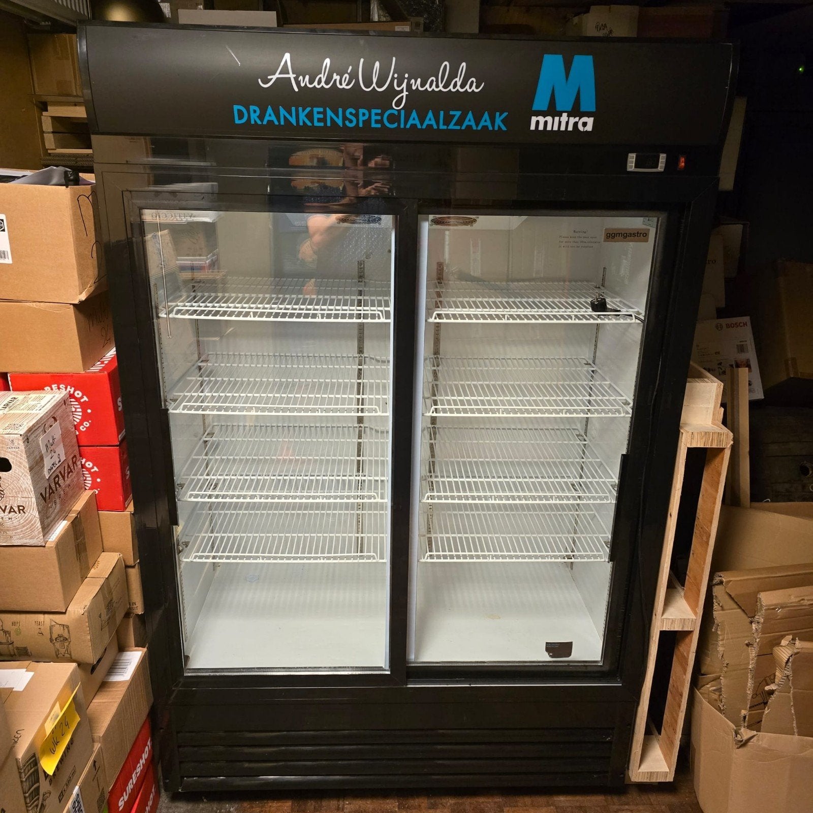 GGM GKS908 Koelkast met glazen deuren - Horeca Koeling, Ophalen, 200 liter of meer, 60 cm of meer, 160 cm of meer