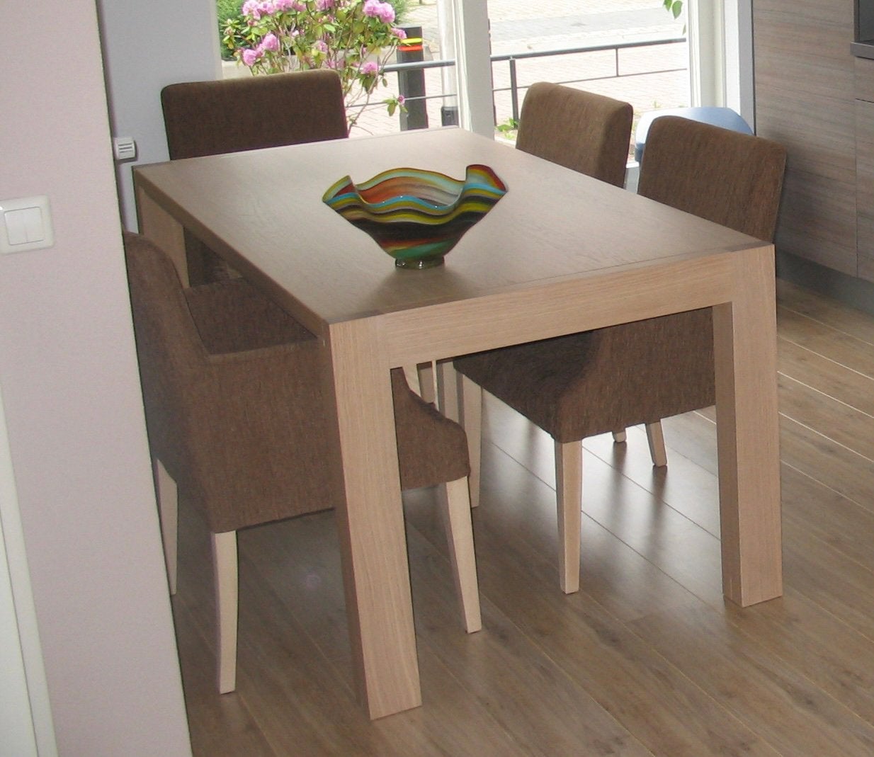 Eettafel 170x90 cm licht hout, Huis en Inrichting, Tafels | Eettafels, Ophalen, Gebruikt, Eikenhout, 200 cm of meer