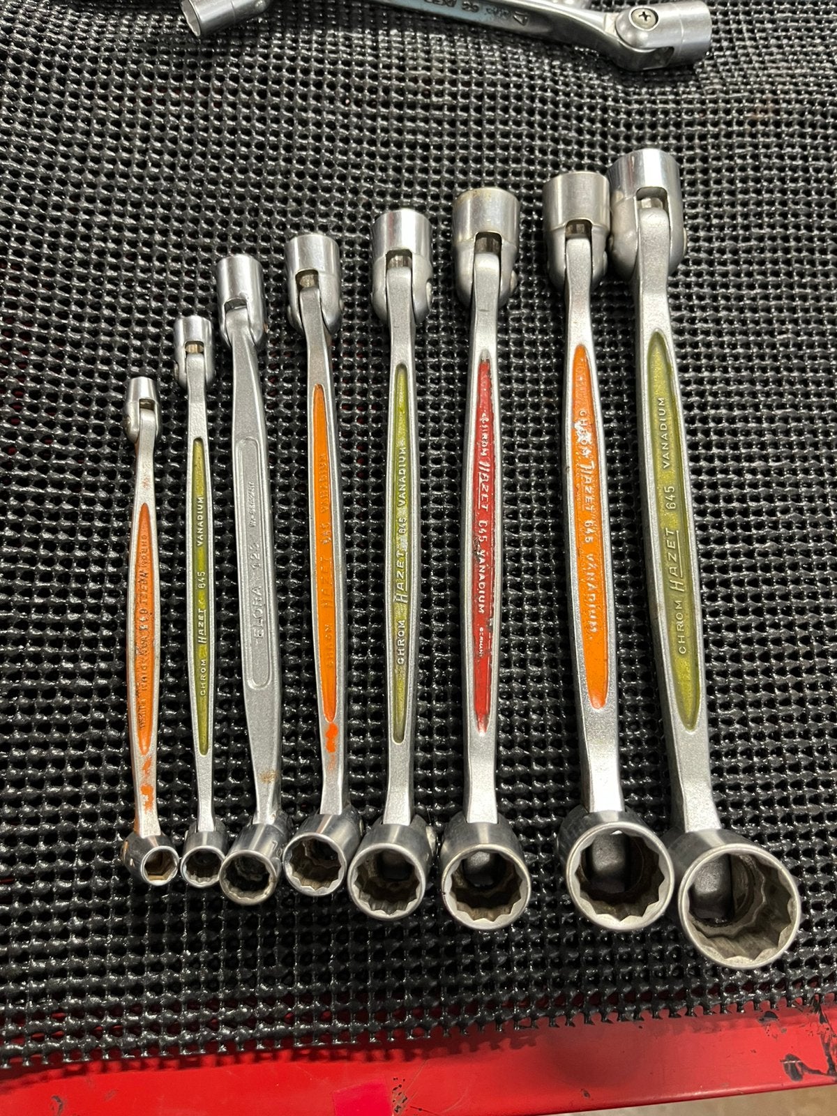 HAZET dubbele knik-ringsleutelset 8-delig, Auto diversen, Autogereedschap, Ophalen, Gebruikt