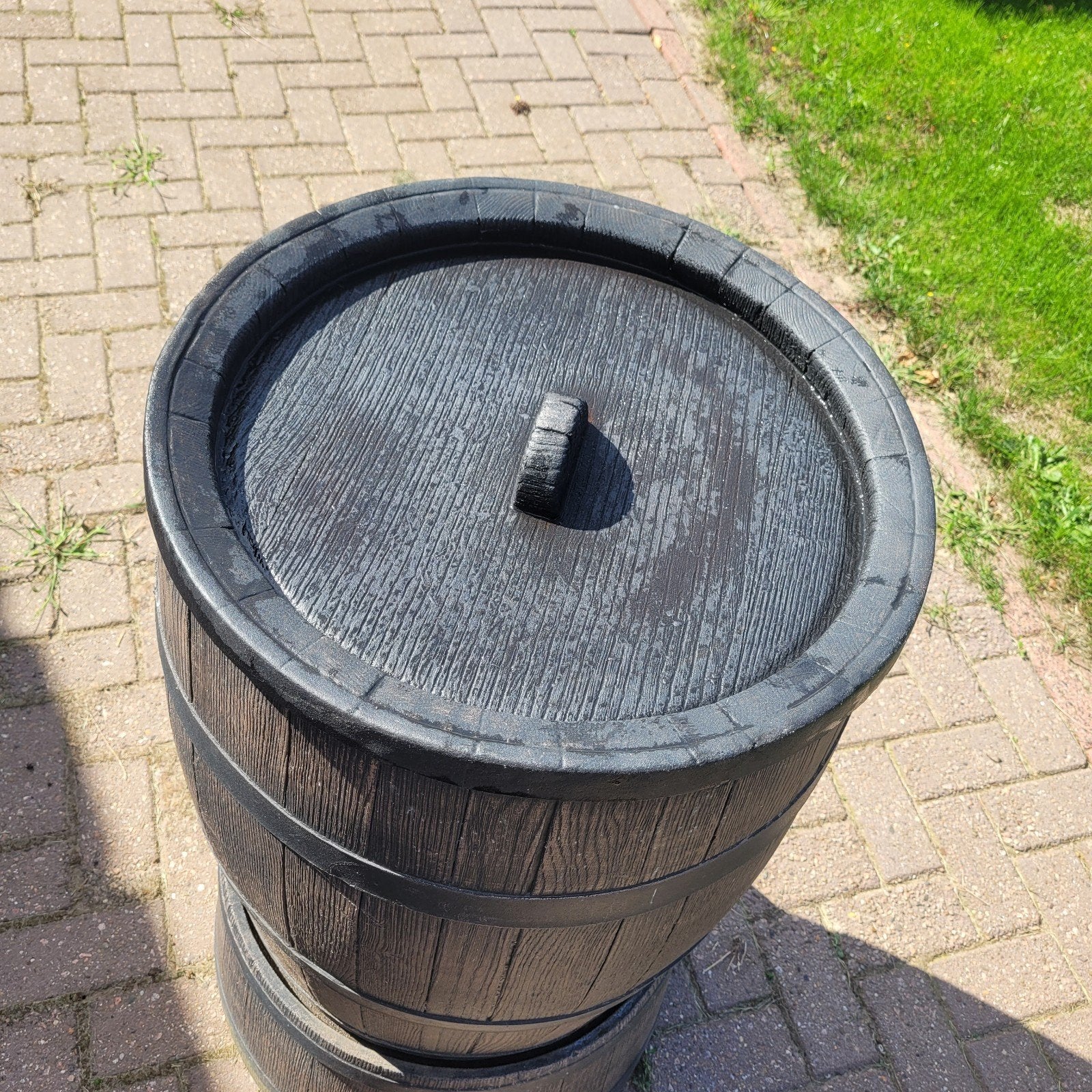 Kunststof regenton 50cm breed, 94cm hoog, Tuin en Terras, Regentonnen, Ophalen, Kunststof, Gebruikt, Met kraantje