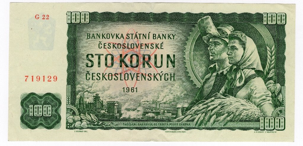 Tsjechoslowakije 100 Kroon 1961 vf, Verzenden, Overige landen
