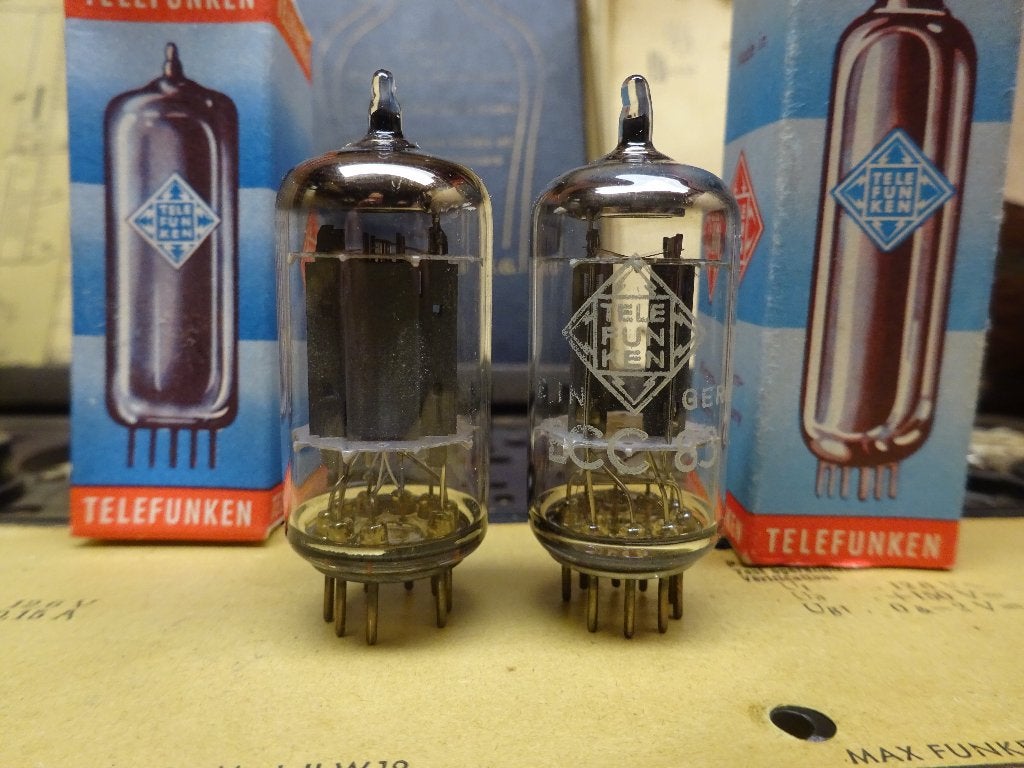 matched paartje ECC83 smooth plates van telefunken . 12AX7 ., Ophalen of Verzenden, Buis of Buizen