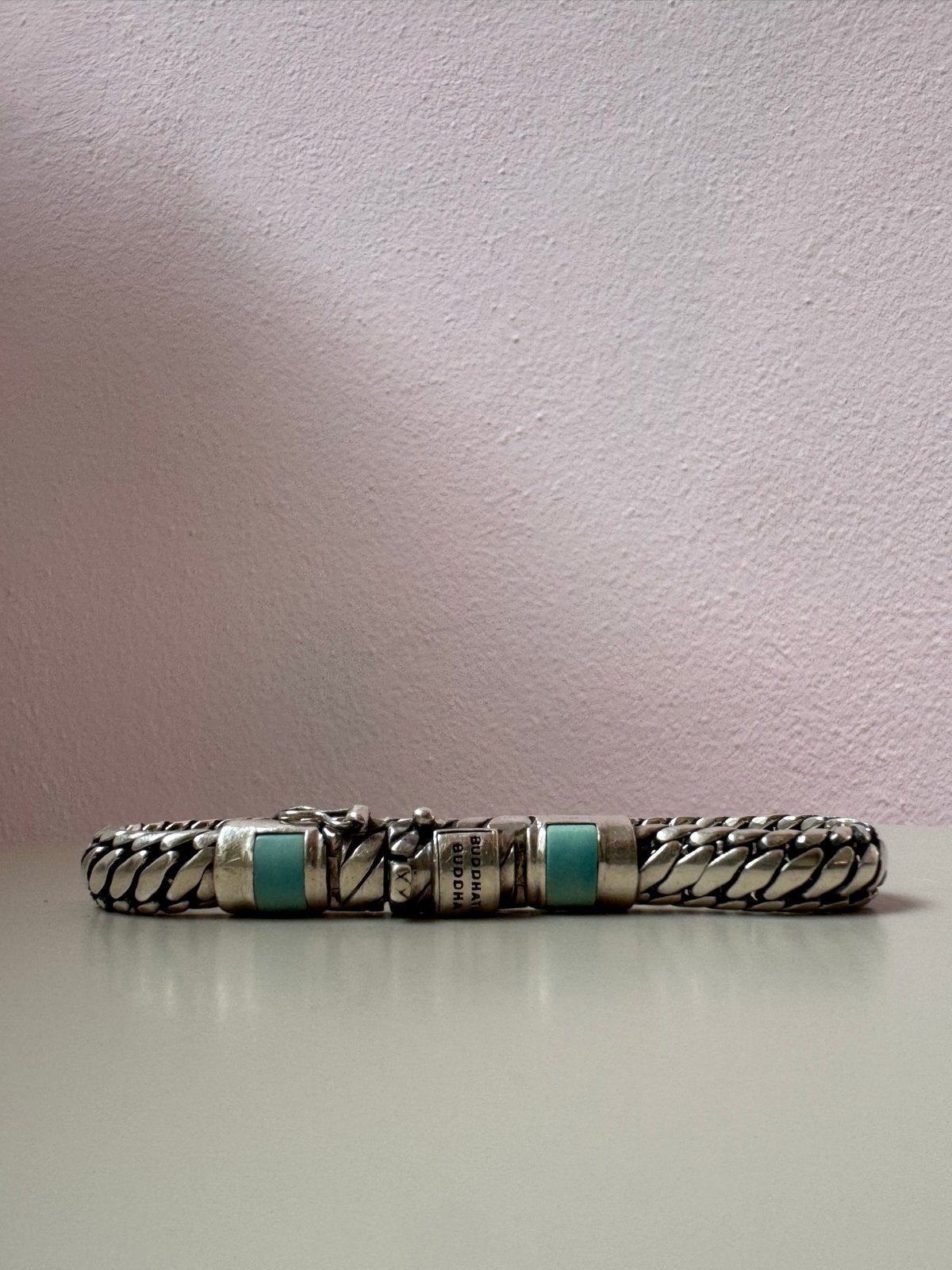 Buddha to Buddha Ben XS Stone Turkoois Armband, Ophalen, Gebruikt, Zilver, Met edelsteen