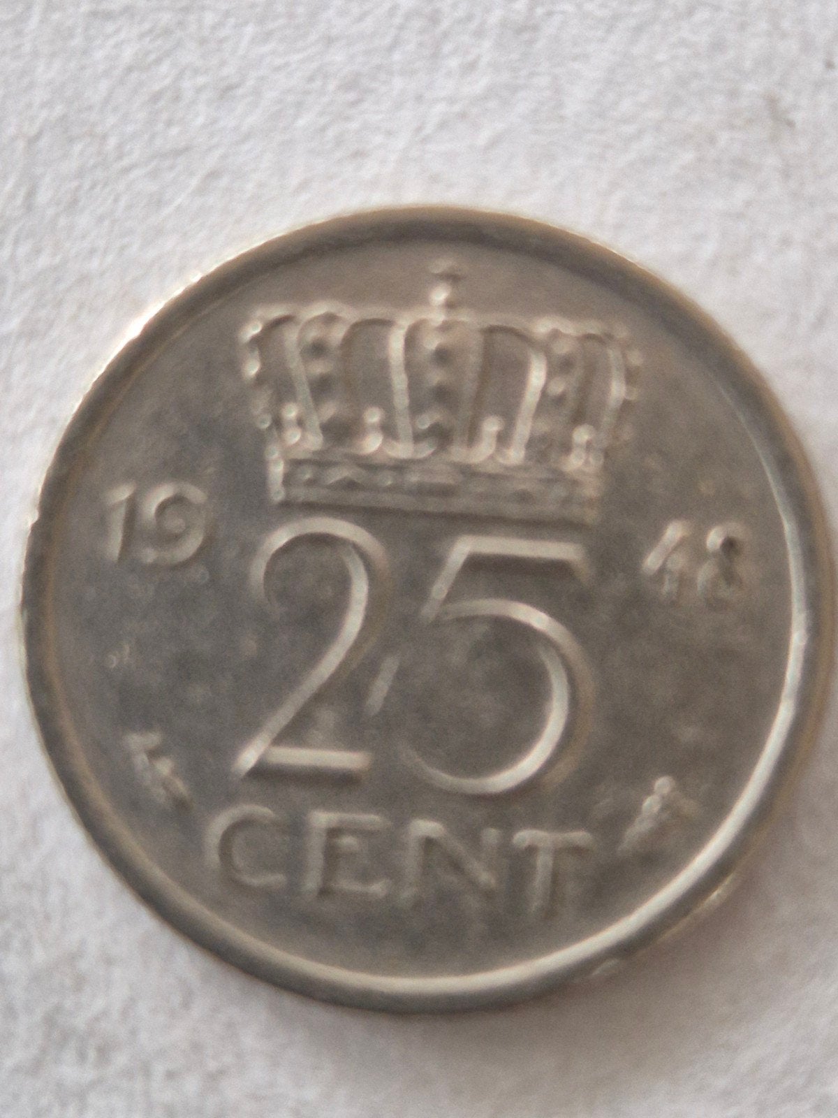 25 cent munt Koningin Wilhelmina 1948, Postzegels en Munten, Munten | Nederland, Zilver, 25 cent, Ophalen of Verzenden, Koningin Wilhelmina
