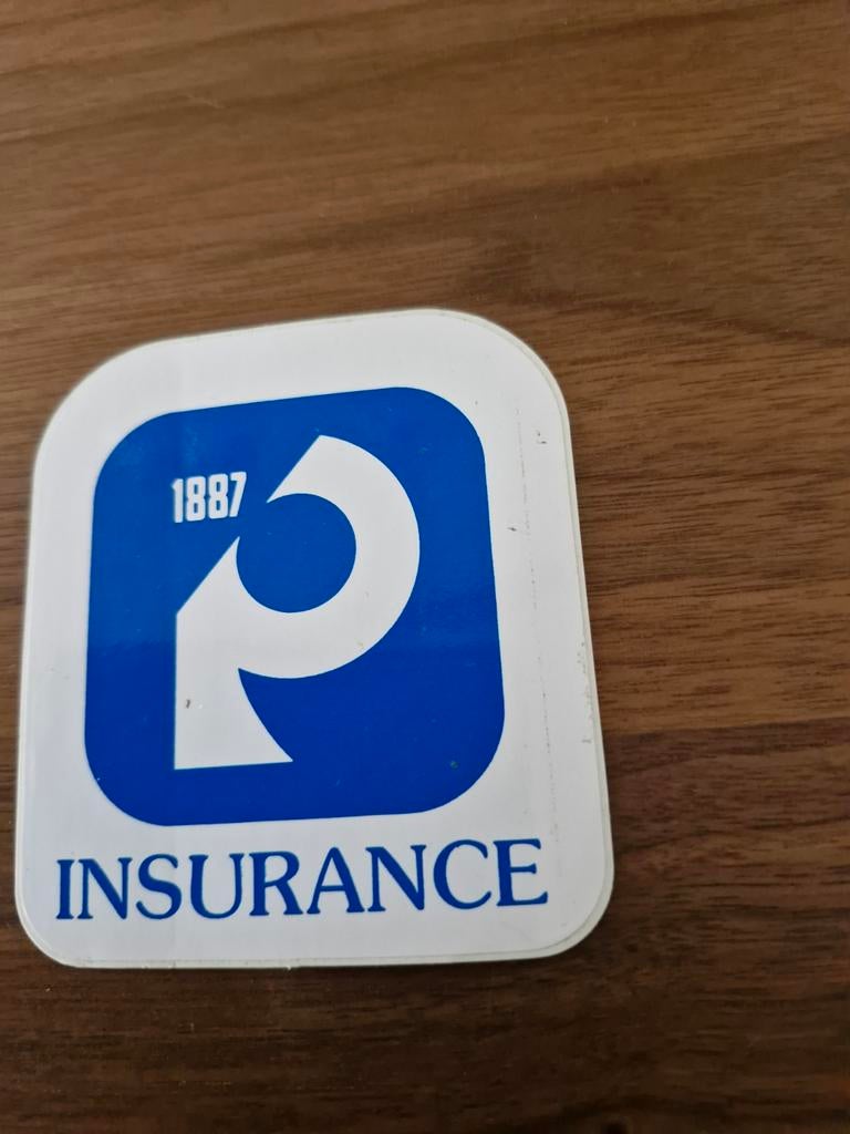 7951 Vintage 'P' Insurance 1887 Sticker - Verzekeringslogo, Ophalen of Verzenden