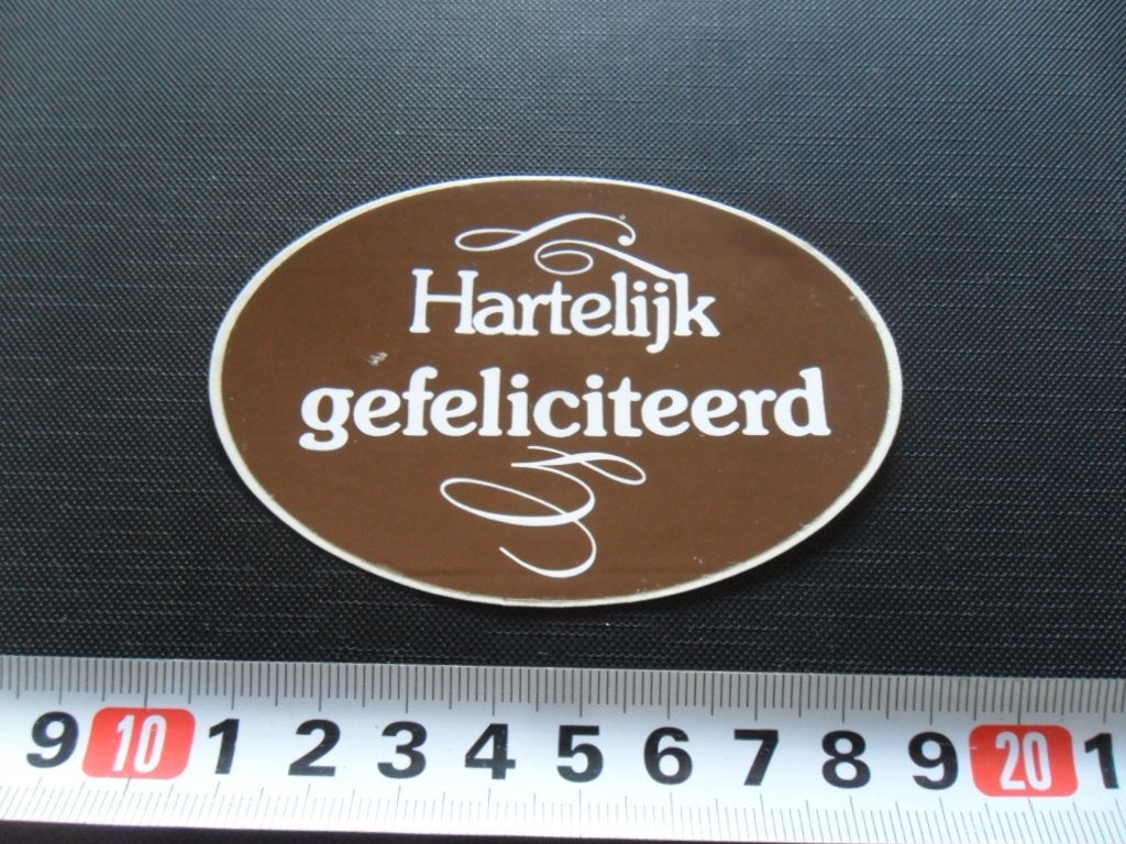 sticker Harttelijk gefeliciteerd, Ophalen, Zo goed als nieuw