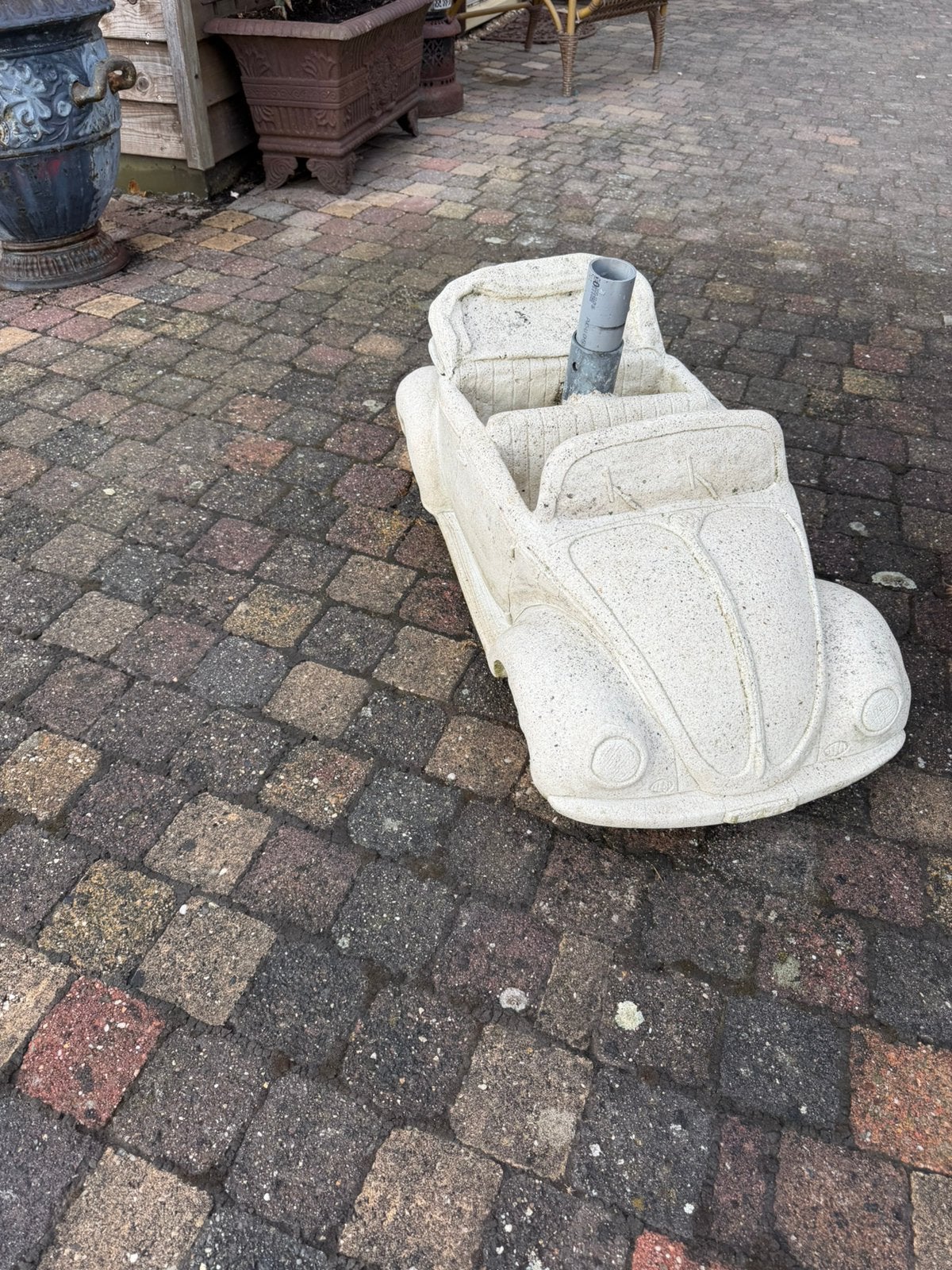 VW BEETLE SUPERGAAF (parasolvoet ), Tuin en Terras, Tuinbeelden, Ophalen of Verzenden, Gebruikt, Beton