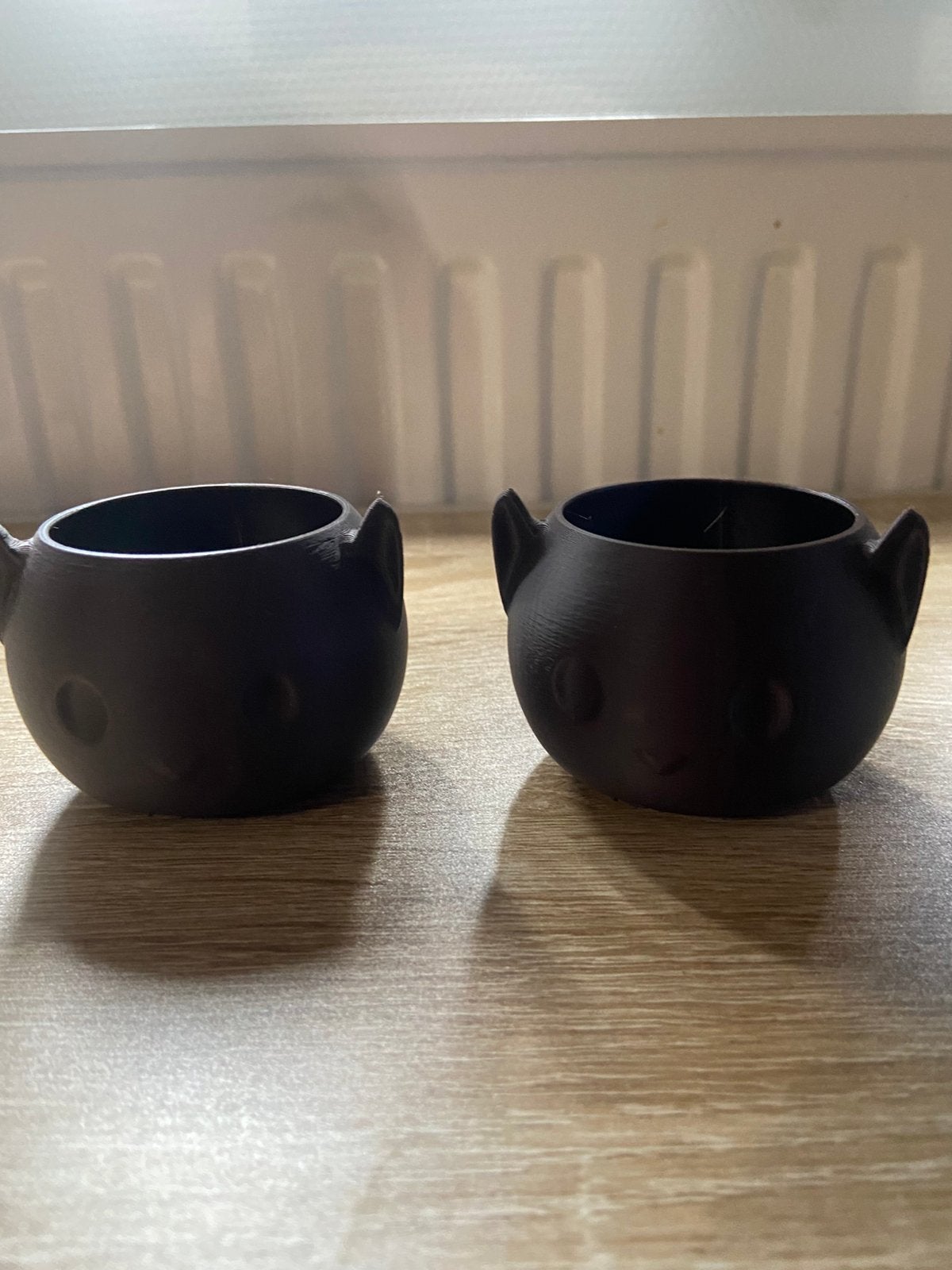 AANBIEDING katten bloempotjes, Ophalen, Rond, Zo goed als nieuw, Aardewerk