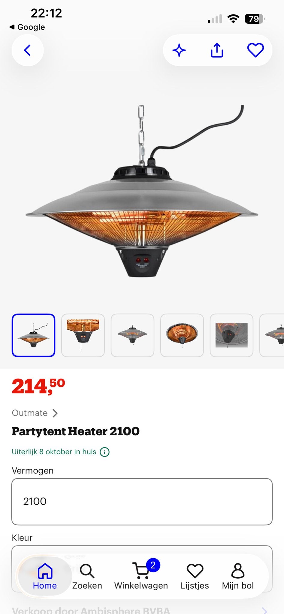 Partytent Heater 2100 - Kleine deukjes, 100% functioneel