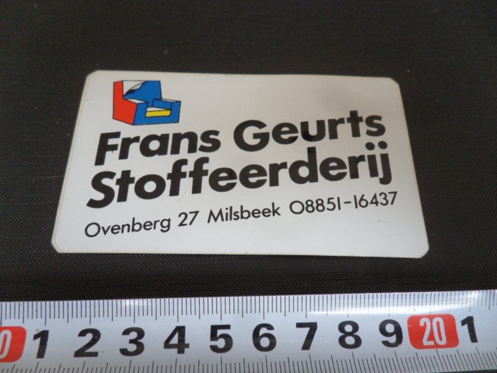 sticker milsbeek frans geurts stoffeerderij ovenberg 27, Ophalen, Zo goed als nieuw