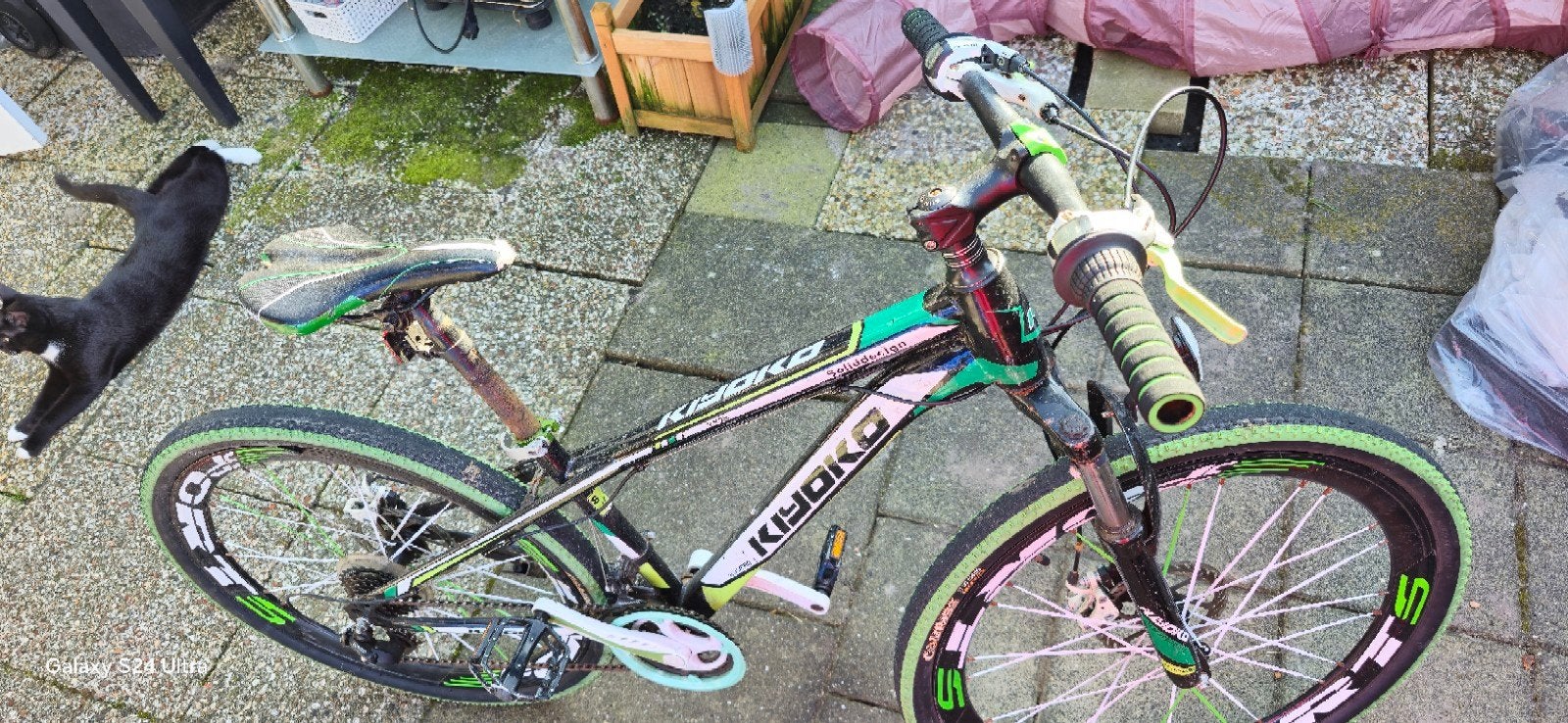 Kiyoko Mountainbike - Zwart/Groen, Zo goed als nieuw, Gebruikt, Hardtail, Heren, 49 tot 53 cm