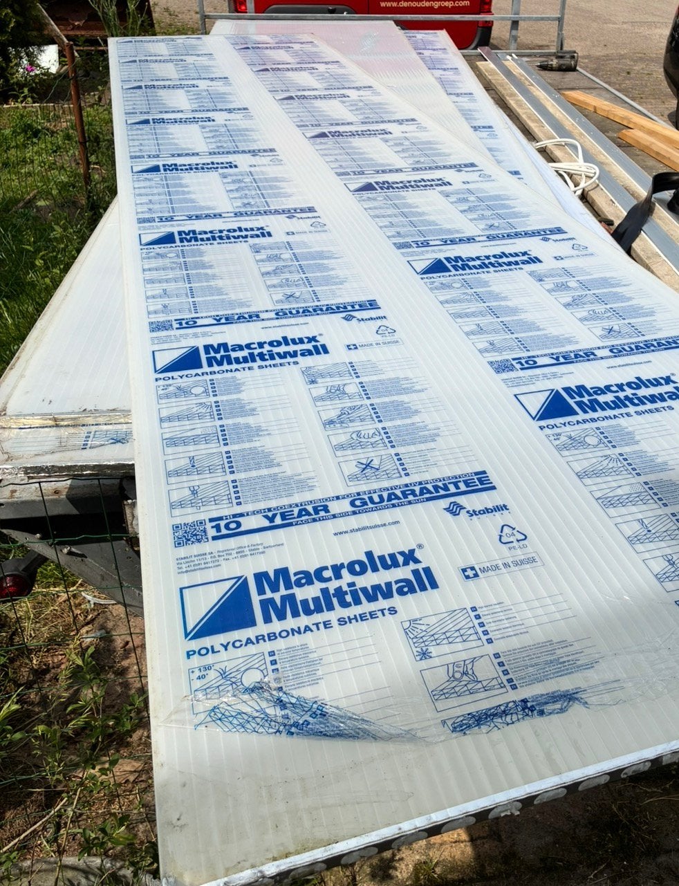 Polycarbonaat platen 400x98 opaal, Ophalen, Kunststof, Overige kleuren, Overige typen
