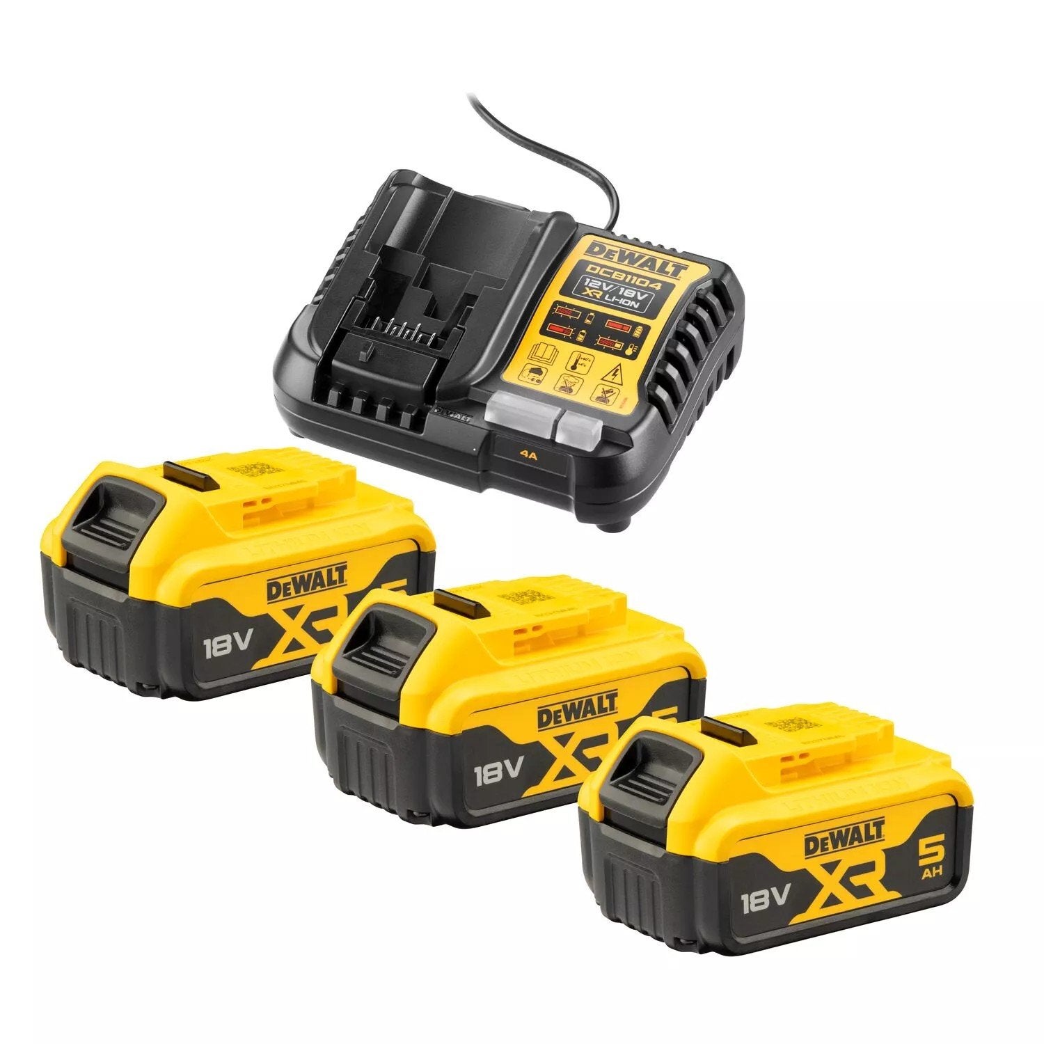 DeWalt 18V Accu + lader voordeelset 5.0Ah Li-Ion XR serie, Ophalen of Verzenden
