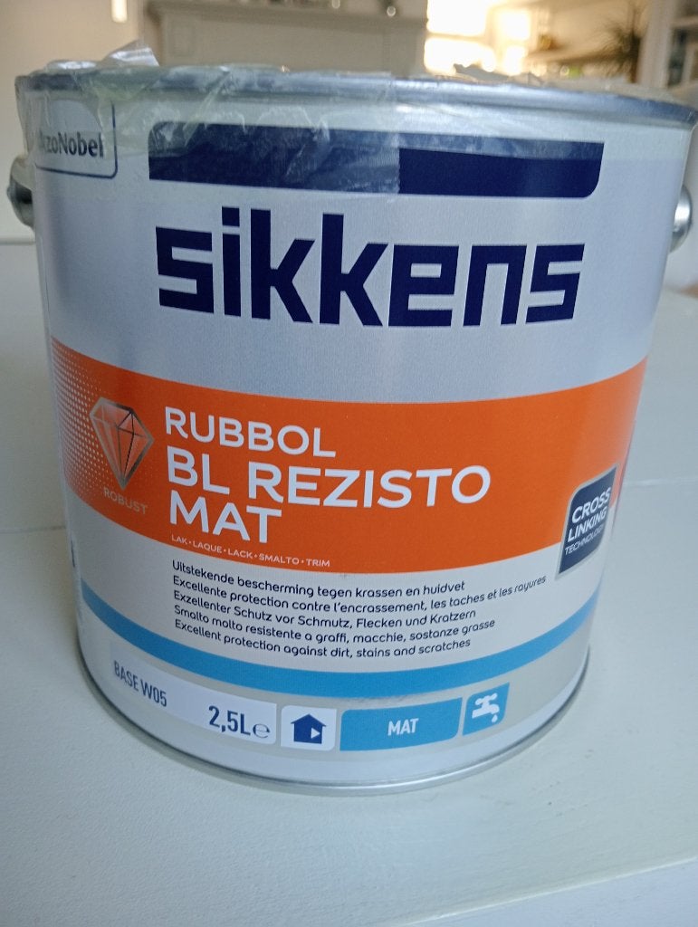 Sikkens Rubbol BL Rezisto Mat 2,5 Liter (Sandy Beach), Ophalen of Verzenden, Nieuw, Wit, Lak