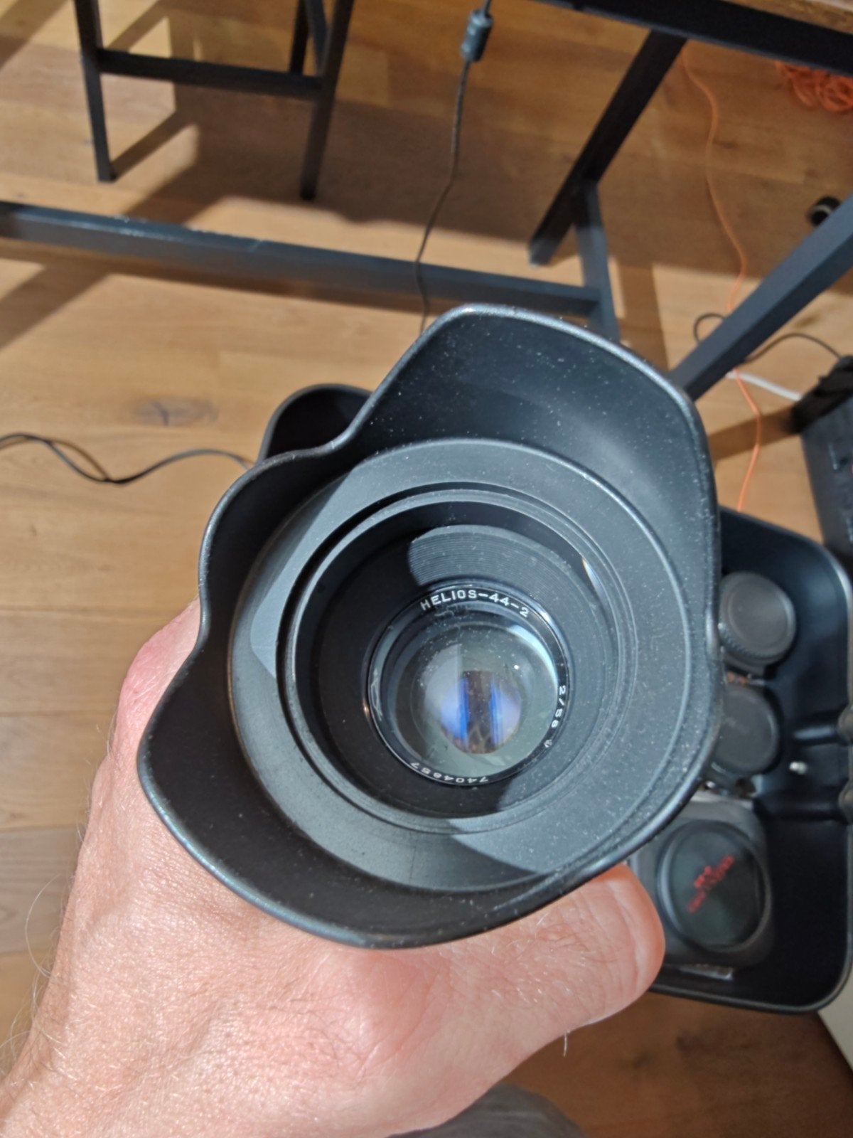 Helios-44-2 58mm f/2 lens met M42-NEX adapter, Ophalen of Verzenden, Gebruikt, Standaardlens