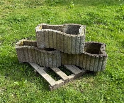27 Stapelbare betonnen bloem- of plantbakken (41x63x25,5cm), Ophalen, Gebruikt, Minder dan 30 cm, Beton