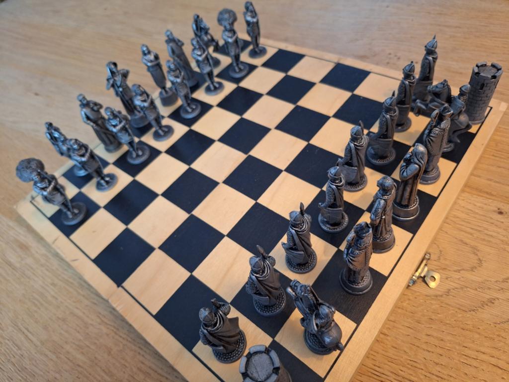 Tinnen Schaakspel Robin Hood Thema, Ophalen of Verzenden
