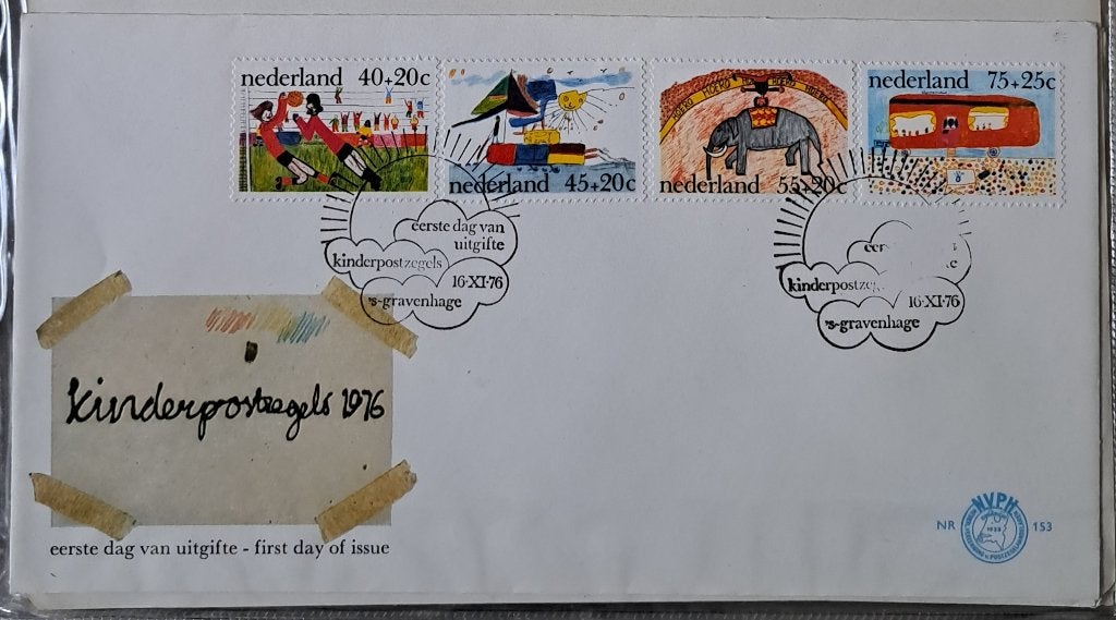 Envelop - 153.1976.Kinderzegels, Ophalen of Verzenden, Onbeschreven, Nederland