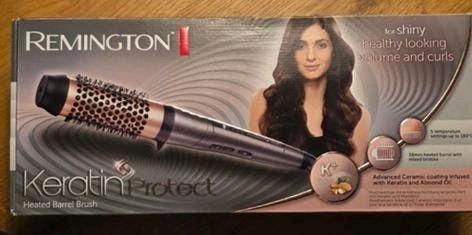 Remington Keratin Protect Verwarmde Haar Borstel CBB8338, Ophalen of Verzenden, Zo goed als nieuw, Haarverzorging