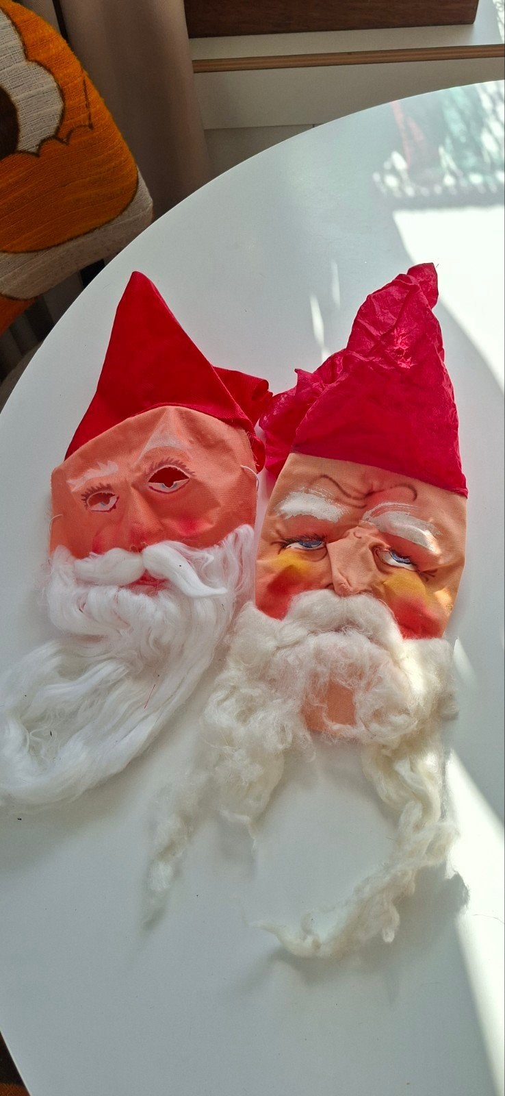 vintage antieke kerst tomte kabouters maskers, Ophalen of Verzenden