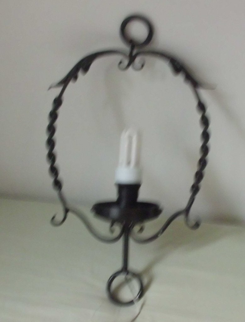 Smeedijzeren met glazen bol ., Ophalen of Verzenden