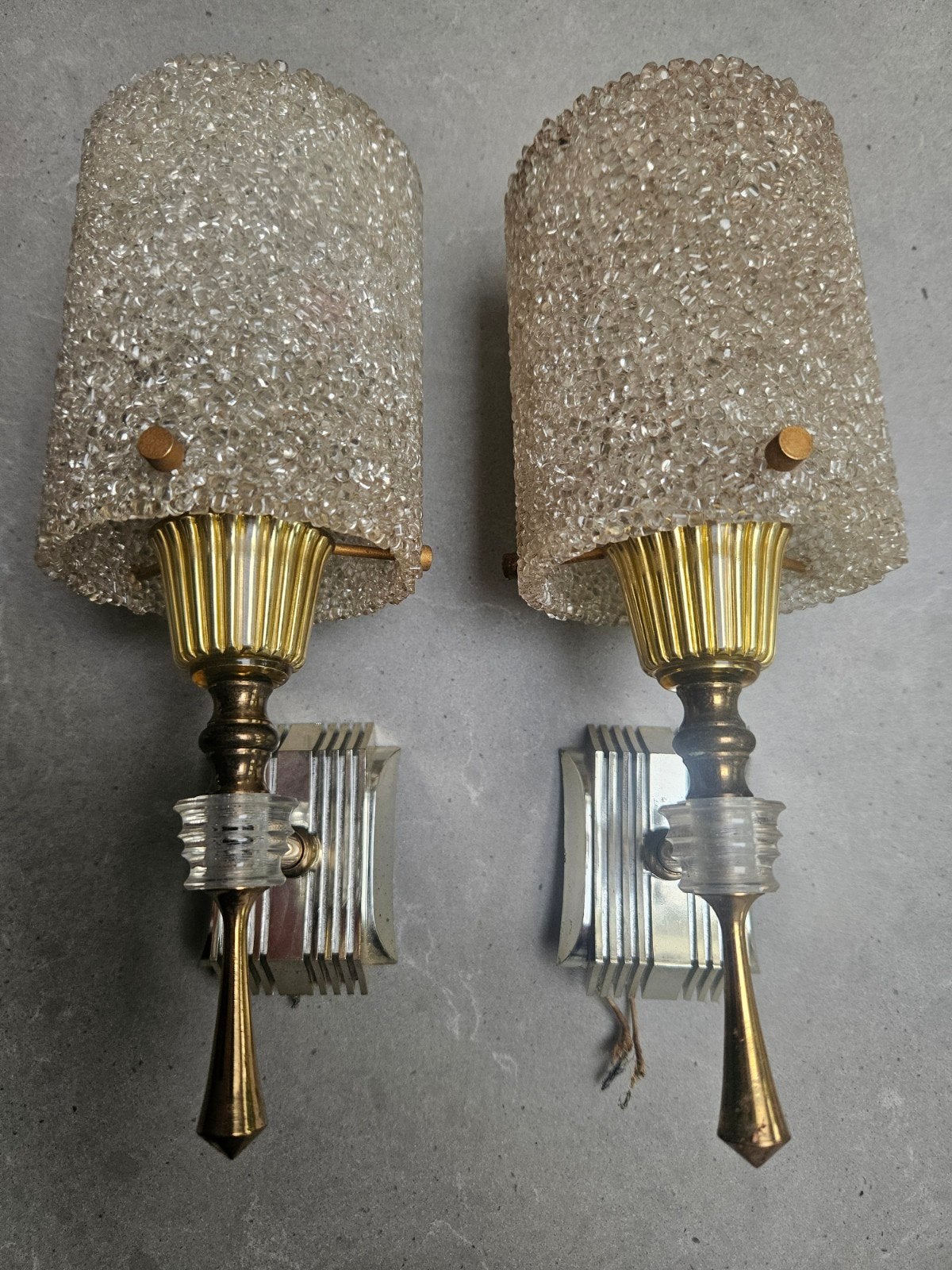 Set vintage wandlampen Mid-Century / Hollywood Regency., Ophalen of Verzenden, Gebruikt, Kunststof