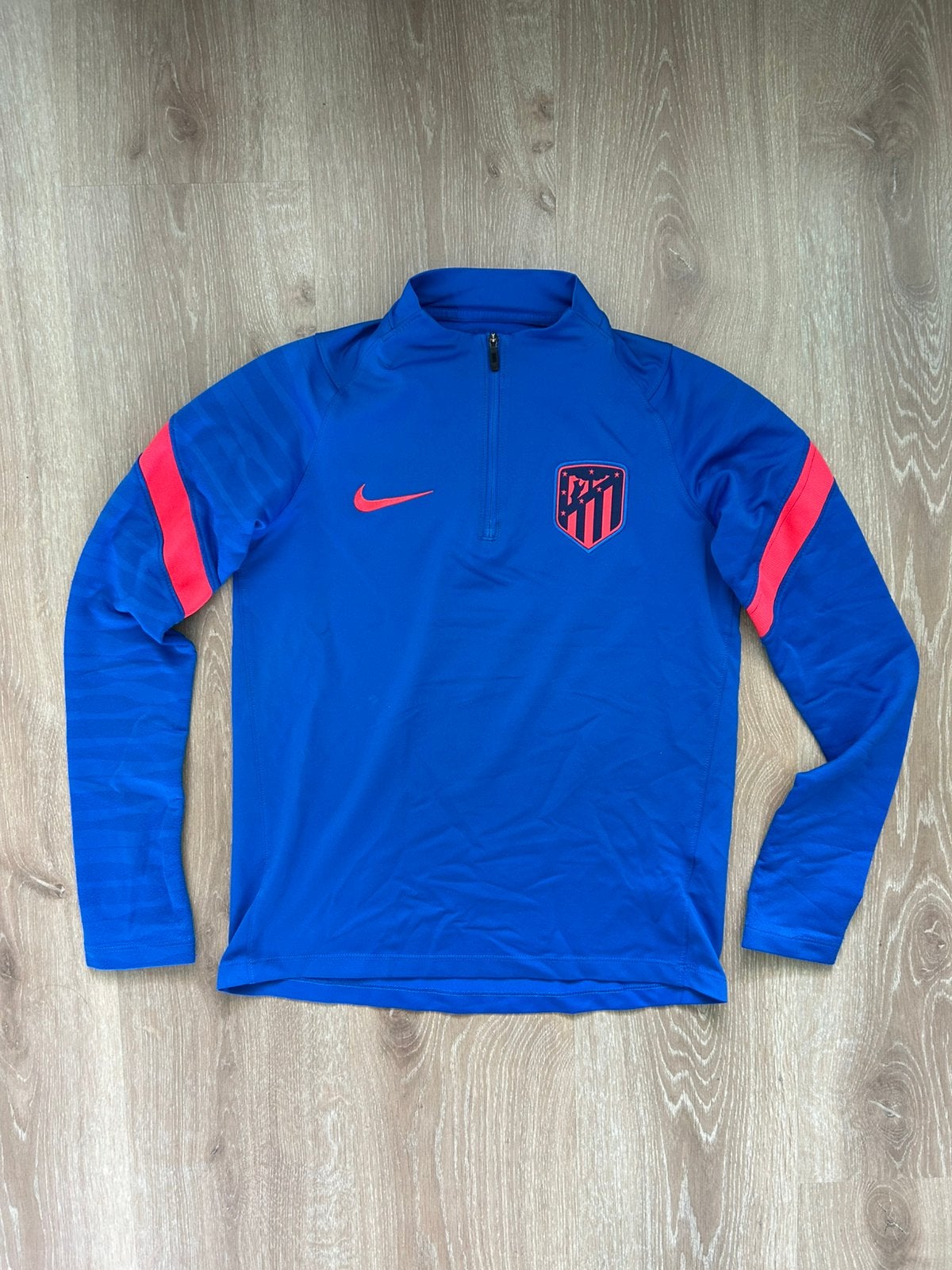Atletico Madrid blauw drill top Nike 21/22  Maat 147-158., Jongen of Meisje, Sport- of Zwemkleding, Ophalen of Verzenden, Zo goed als nieuw