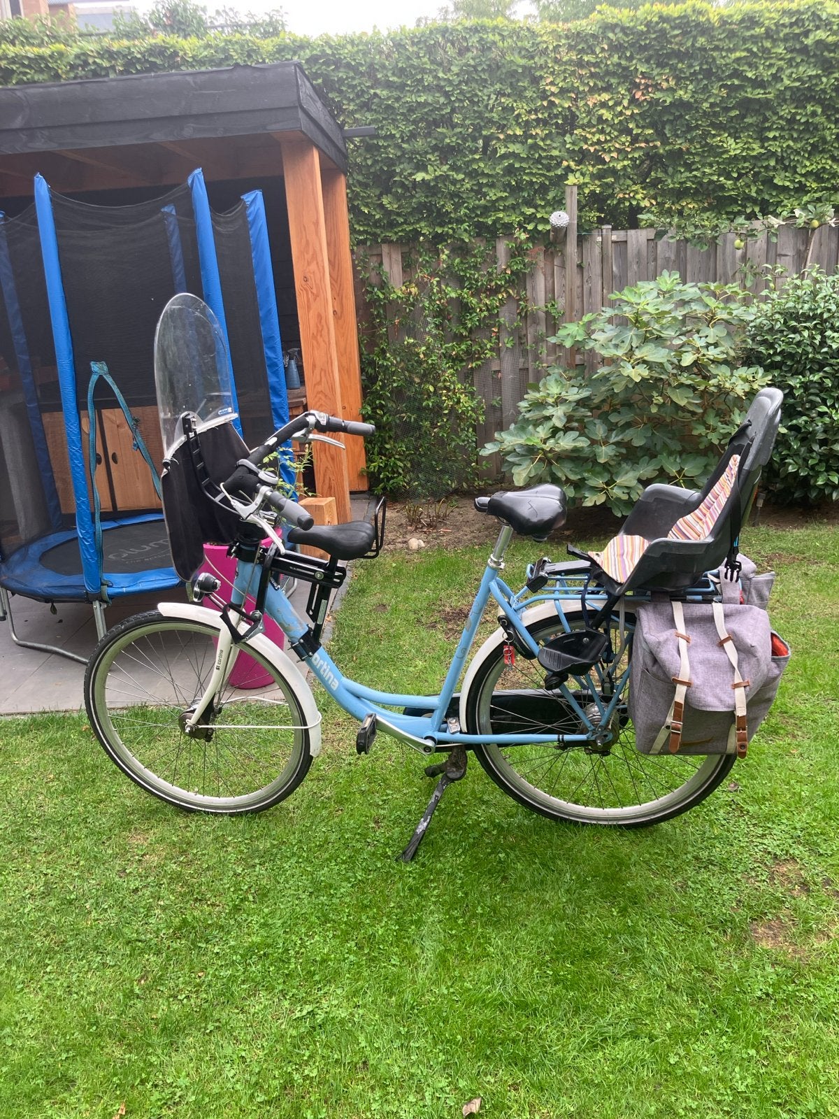 Cortina 51 moederfiets met zitjes en fietstassen, Overige merken, Velgrem, Ophalen of Verzenden, 50 tot 53 cm