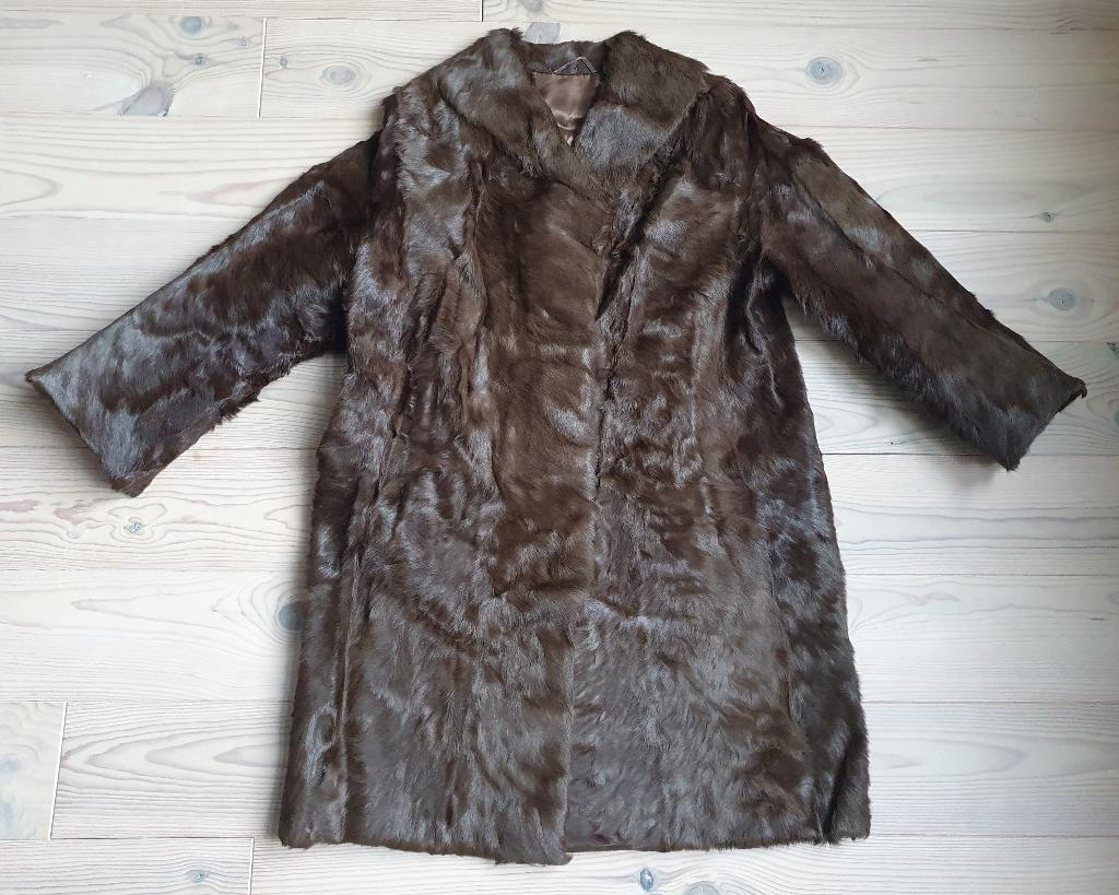 Vintage bontjas uit de jaren '70, mt M/L, Maat 38/40 (M), Bruin, Van Vilsteren, Ophalen of Verzenden
