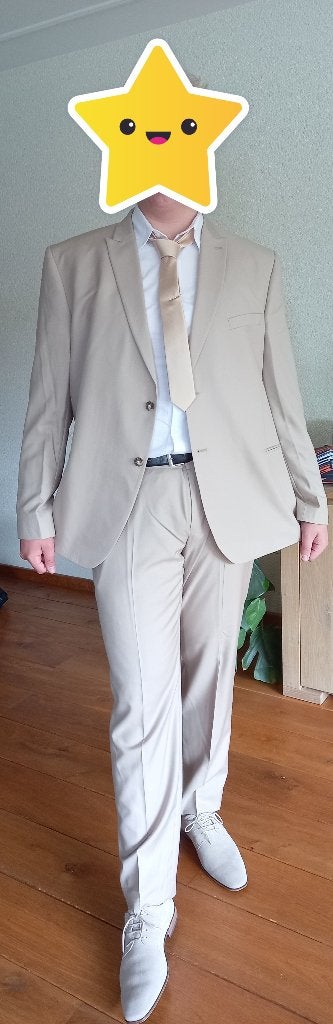 heren pak xl, Ophalen of Verzenden, Zo goed als nieuw, Overige maten, Beige
