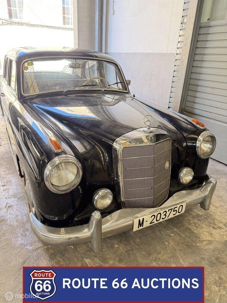 Mercedes-Benz 220 S Ponton | 1958 | Route 66 Auctions, Overige carrosserieën, Zwart, Mercedes-Benz, Bedrijf