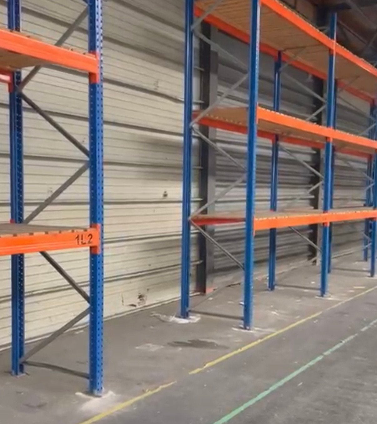 Palletstelling: 8 staanders 36 liggers met houten vlonders, Ophalen of Verzenden, Stellingbrenger, Info@stellingbrenger.nl, Stellingbrenger