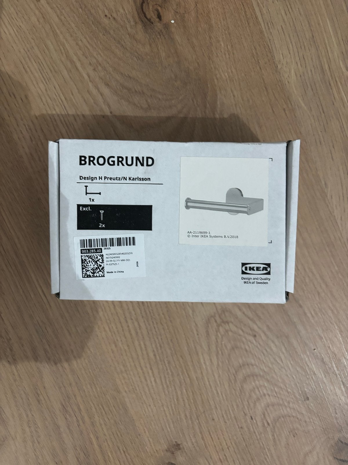 IKEA BROGRUND Toiletrolhouder - Nieuw in verpakking, Nieuw, Ophalen of Verzenden, Zilver, Toilet-accessoire