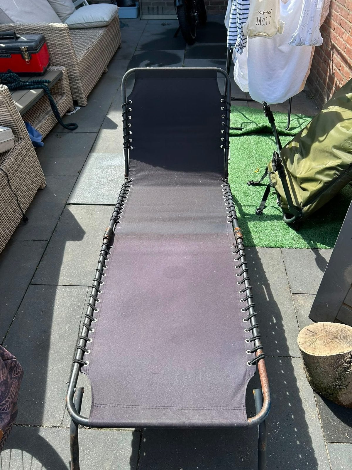 Ligbed gratis, Tuin en Terras, Ligbedden, Ophalen, Zo goed als nieuw, Aluminium