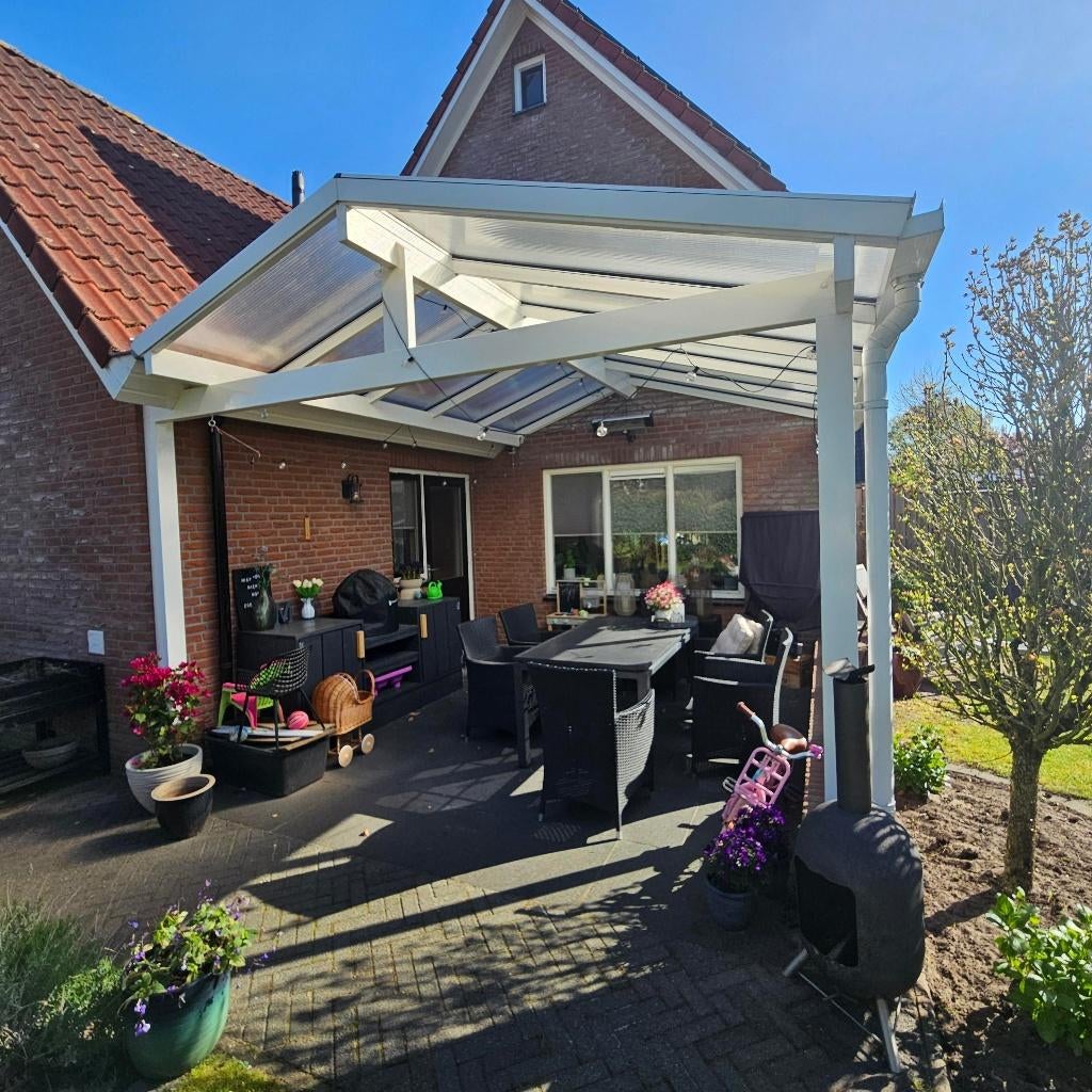 Terrasoverkapping 4.10x4.05x3.20, Ophalen, Zo goed als nieuw, Serre