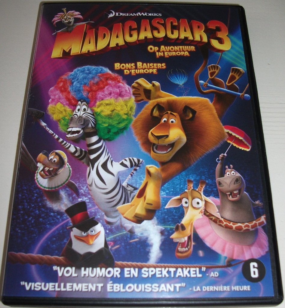 Dvd *** MADAGASCAR 3 ***, Avontuur, Nederlands, Ophalen of Verzenden, Zo goed als nieuw