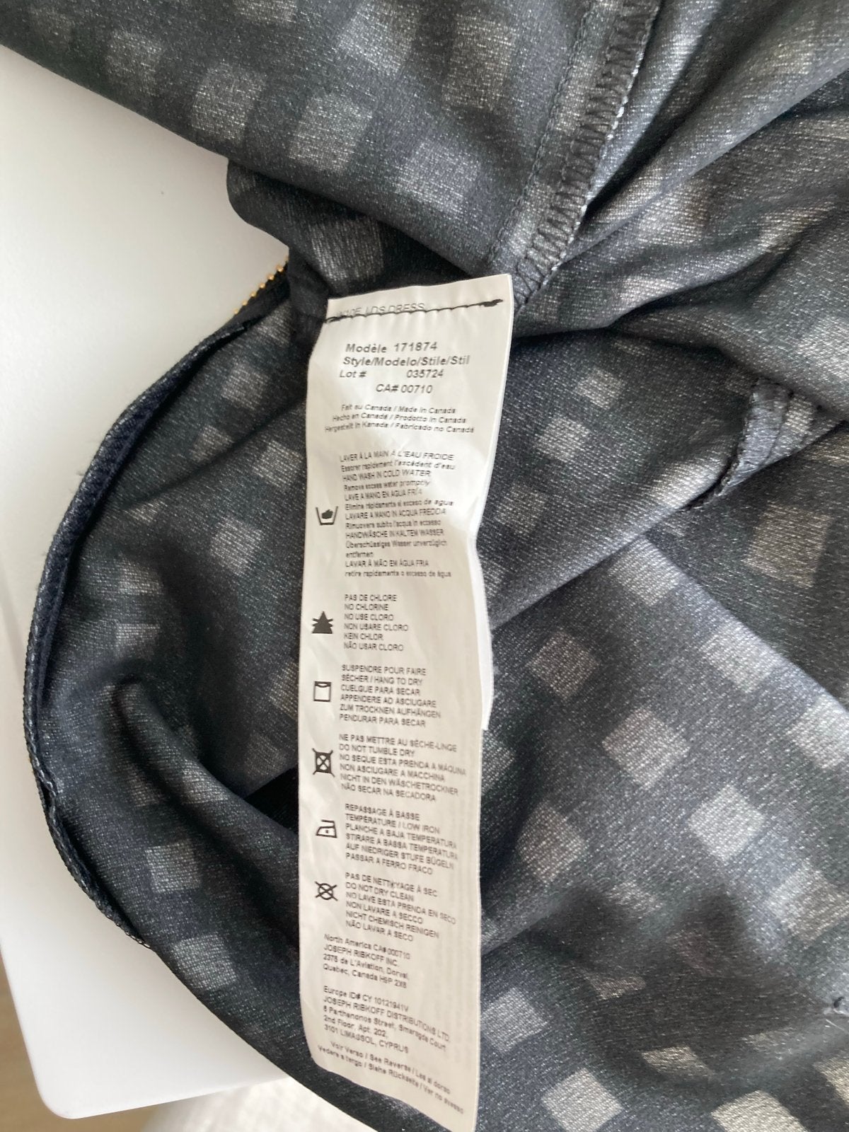 Joseph Ribkoff Jurk Zwart/Wit Geruit Maat 38/40, Kleding | Dames, Jurken, Zo goed als nieuw, Maat 38/40 (M), Zwart, Onder de knie