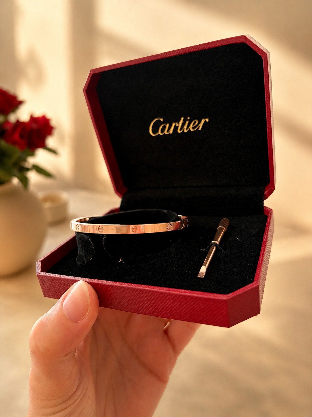 Cartier Love Bracelet maat 16 en 17 Rosegoud, Ophalen of Verzenden, Nieuw, Goud