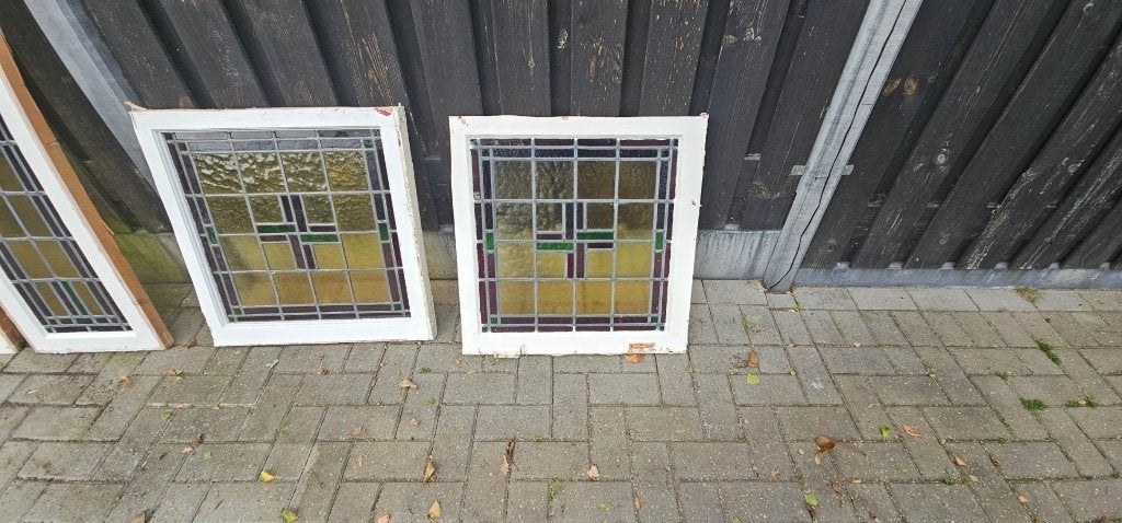 Glas in Lood Ramen - Jaren 30 woning, Doe-het-zelf en Verbouw, Glas en Ramen, Ophalen, Gevelraam of Ruit, Gebruikt, Minder dan 80 cm