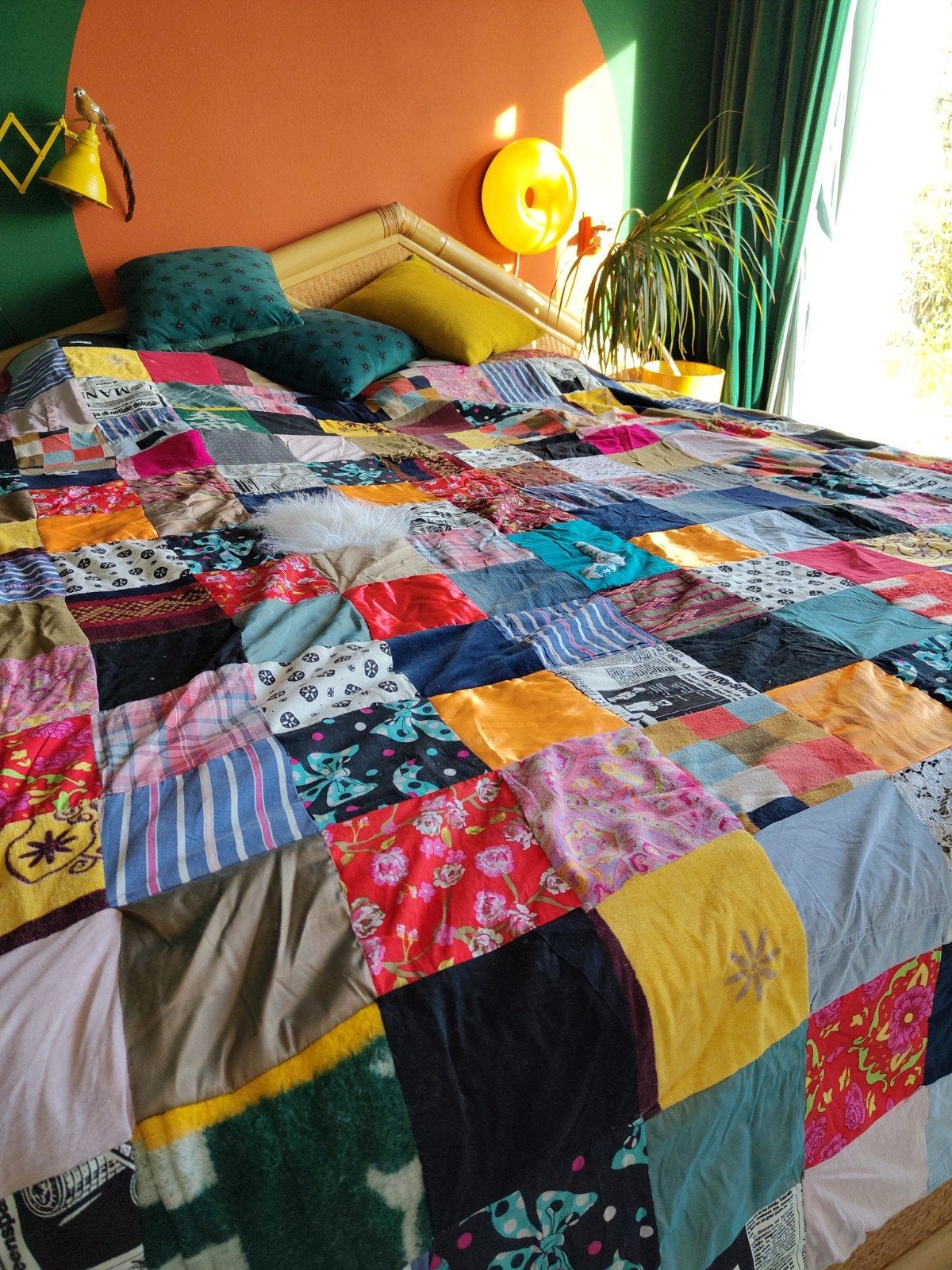 Unieke Patchwork Deken/Sprei - Handgemaakt & Kleurrijk, Ophalen, Nieuw, Tweepersoons, Overige typen