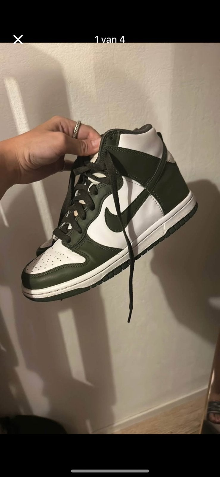 Nike dunk hi 36,5 khaki groen, Kleding | Dames, Schoenen, Verzenden, Zo goed als nieuw, Groen, Sneakers of Gympen