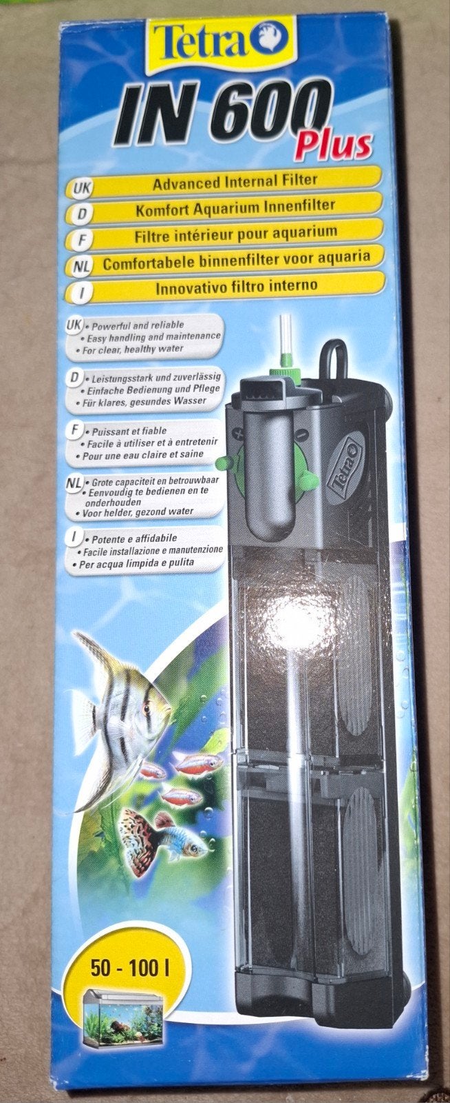 Aquariumfilter Tetra IN 600 plus filter 50-100 liter, Ophalen, Zo goed als nieuw, Tetra, Inclusief toebehoren