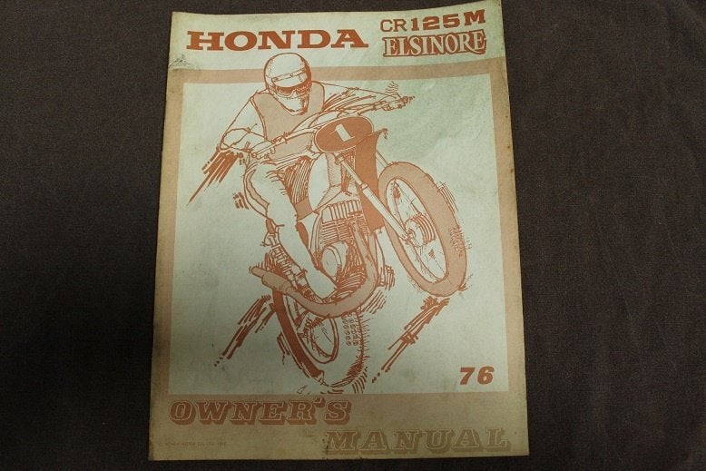 Honda CR125M 1976 Elsinore motorcycle owner's manual CR125, Motoren, Ophalen of Verzenden, Honda