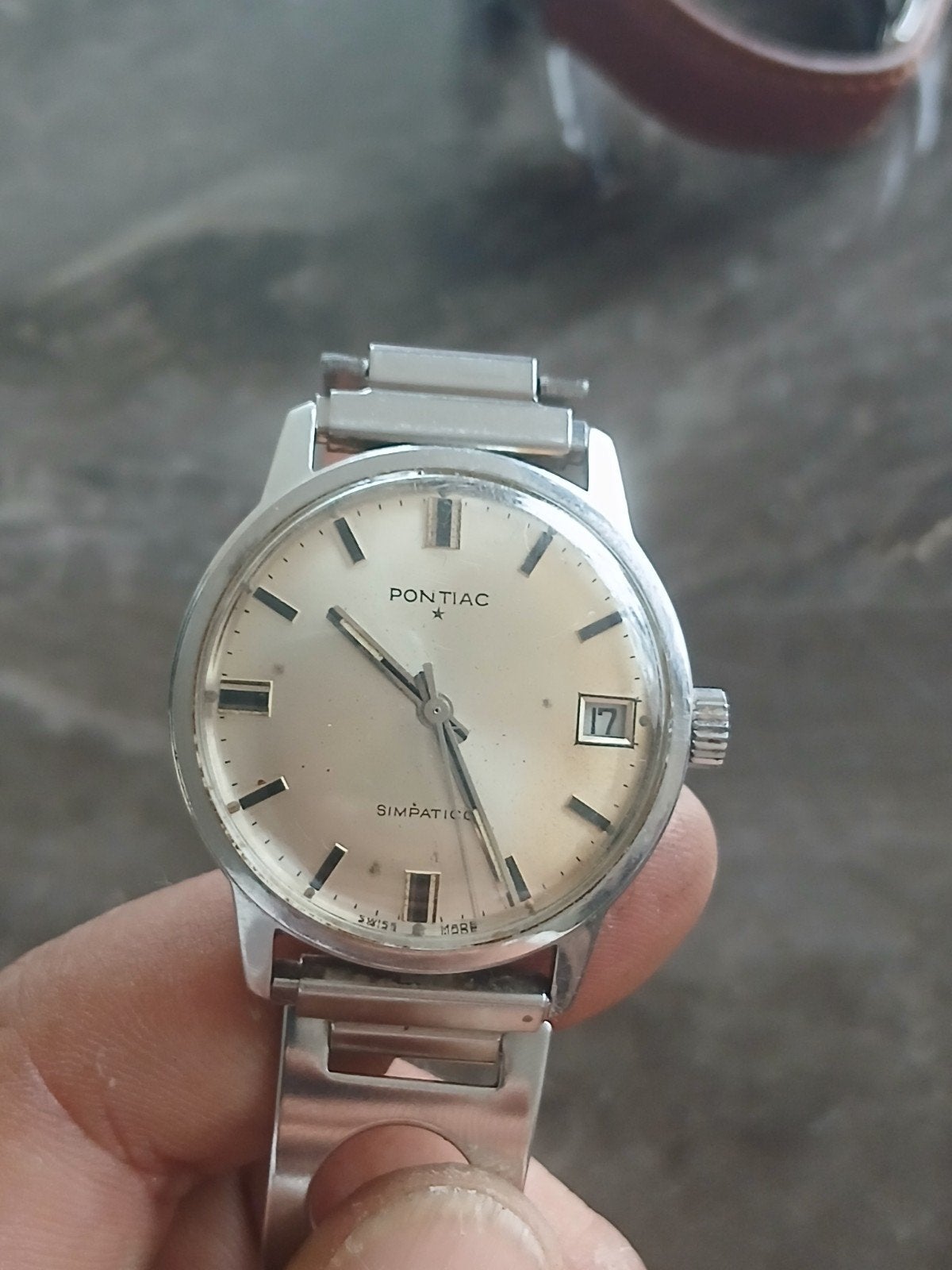 Vintage Pontiac Simpatico Polshorloge - 17 Jewels, Overige merken, Staal, Met bandje, Polshorloge