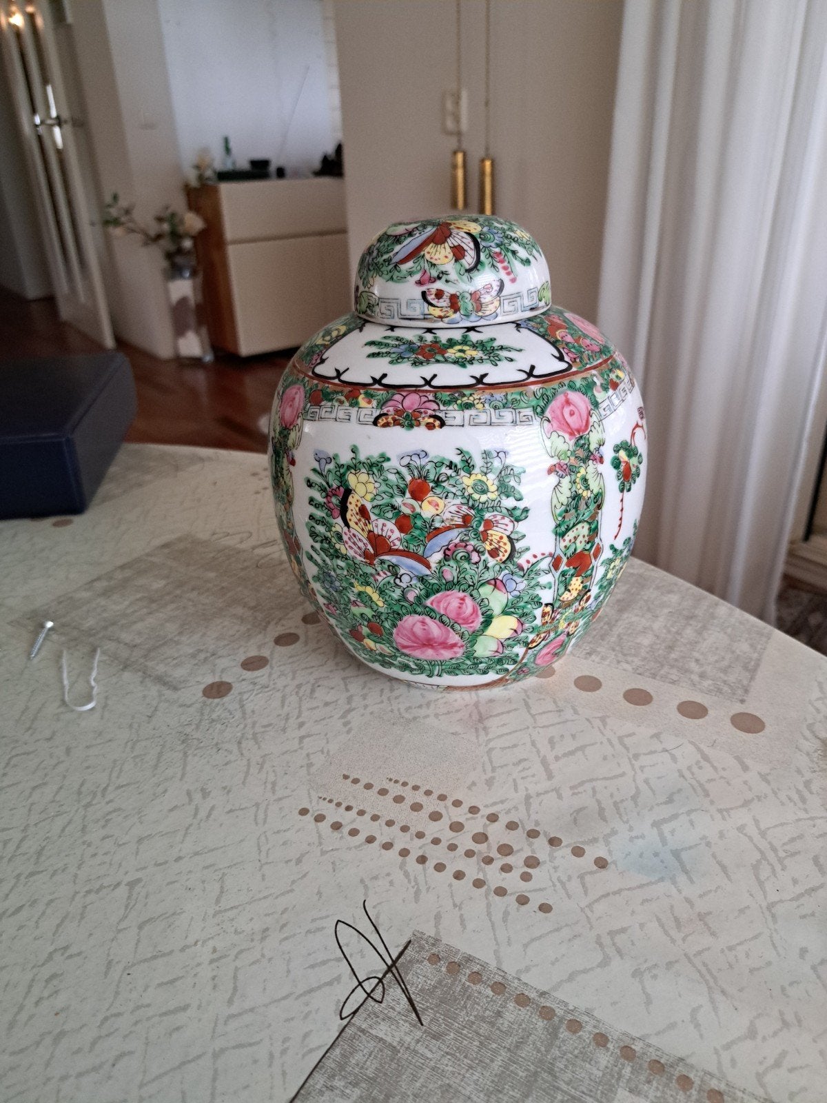 Prachtige Chinese gemberpot met bloemmotief, Antiek en Kunst, Antiek | Vazen, Ophalen of Verzenden