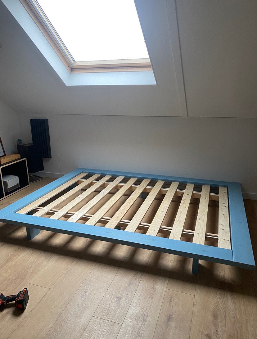 Karup futonbed japan blue dream 140x200, Ophalen, Blauw, Tweepersoons, 140 cm